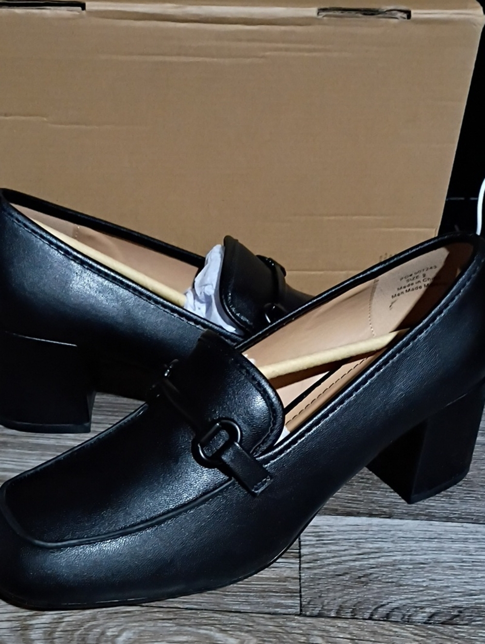 Journee Collection Black Block Heel Loafers